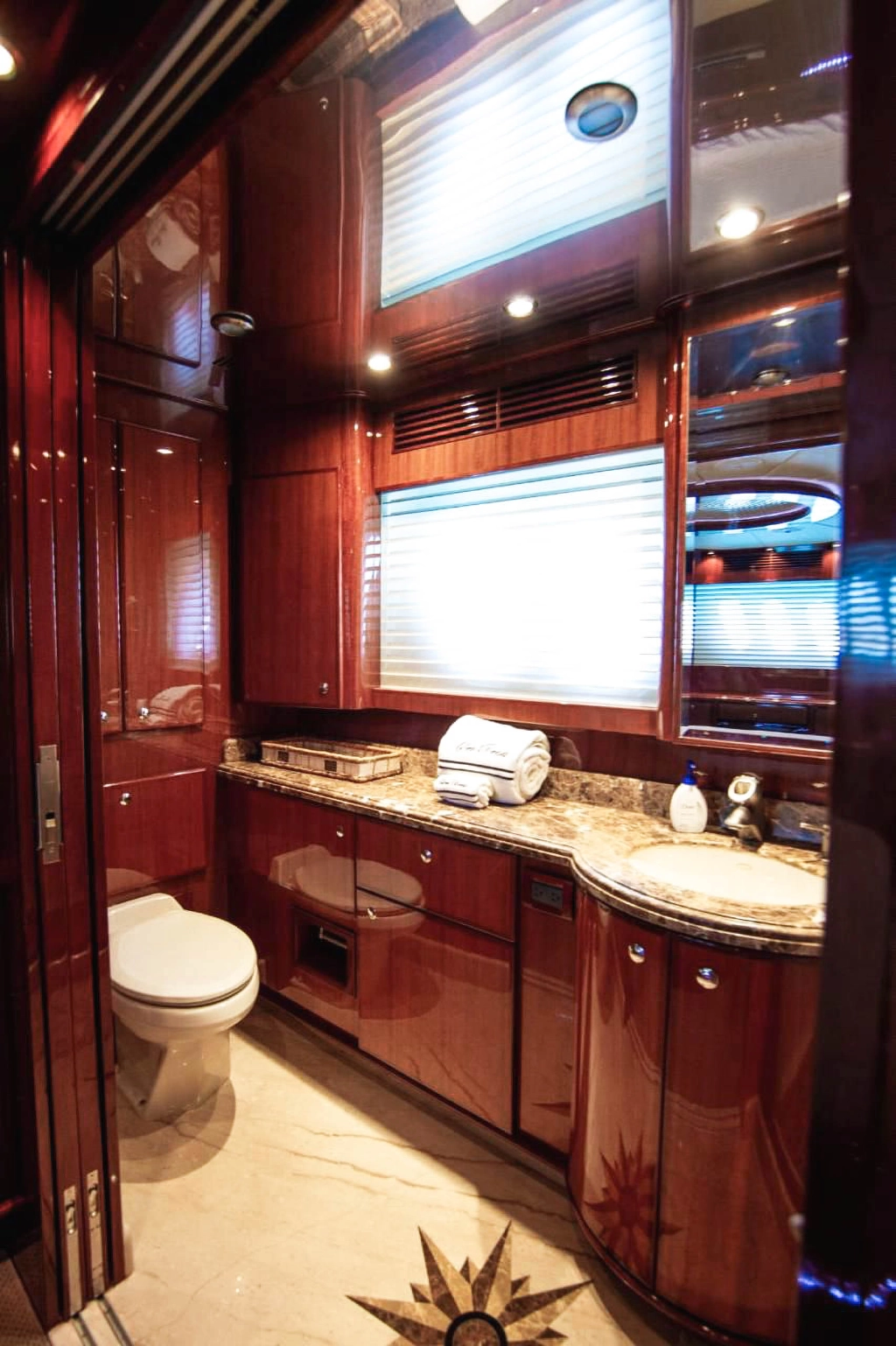 Yacht interior spacious