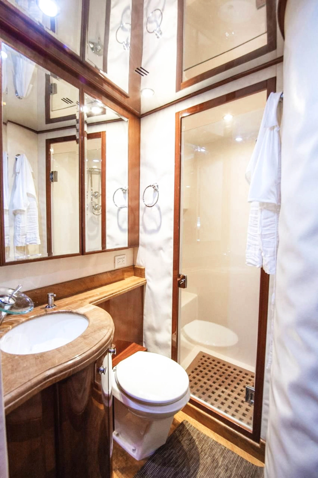 Yacht interior luxury cabin